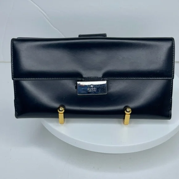 Authentic Gucci Long Wallet Black leather - Picture 2 of 9